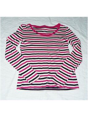 Tommy Hilfiger Pink, Navy & White Long Sleeve Knit Shirt , SZ Small, GUC